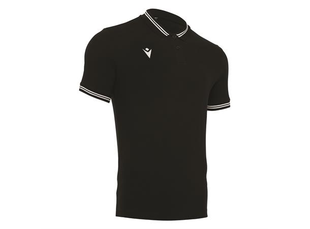 Yukar Polo SORT/HVIT M Sporty poloskjorte i bomull 